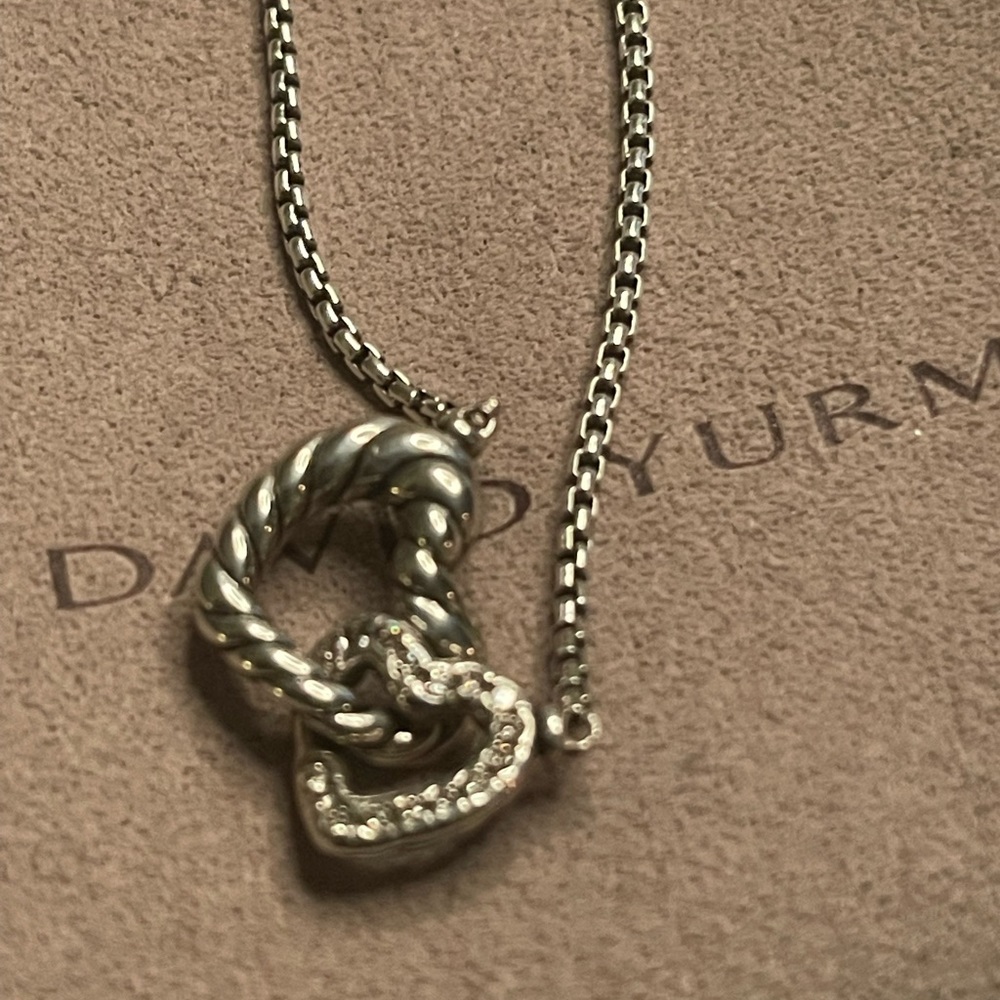 Beautiful silver Cross heart diamond necklace